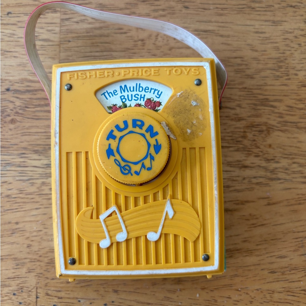 Fisher-Price Vintage Portable Radio Music Box all around the mulberry bush 1964
